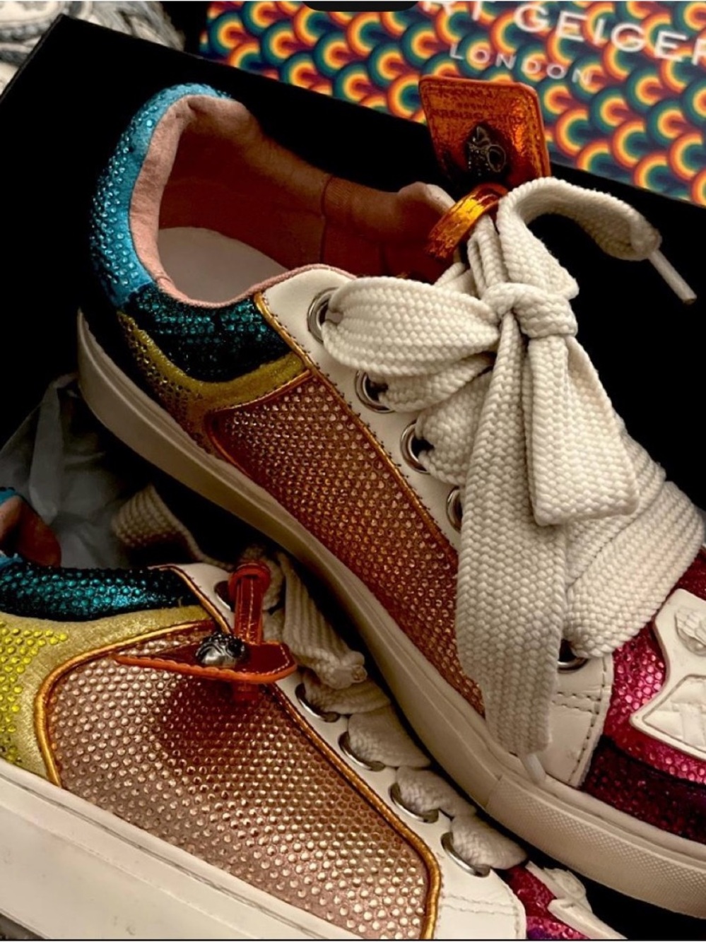 Kurt Geiger  Multicolor Glitter Low-Top Sneakers